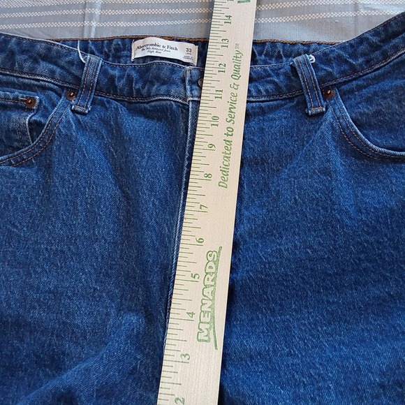 Abercrombie & Fitch Womens The 90s Relaxed Jean High Rise Curve Love Sz 33 Long - Picture 4 of 5